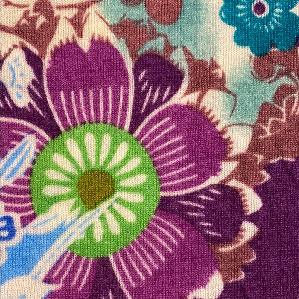 Talbots Cashmere Floral Sweater size M - Picture 6 of 8